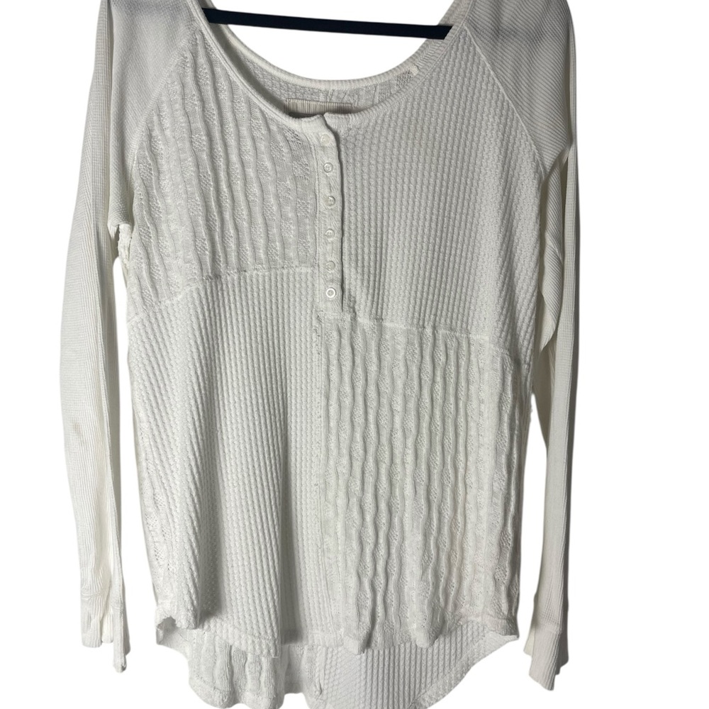 Anthropologie -‎ Saturday Sunday Henley Style Woven Blouse Size L